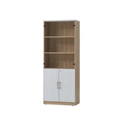 [BCU8042GDNW] BIBLIOTHEQUE VITRE 800X420X2035 NATUREL BLANC