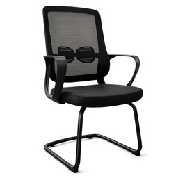 [BPV-1021V] Chaise visiteur noire